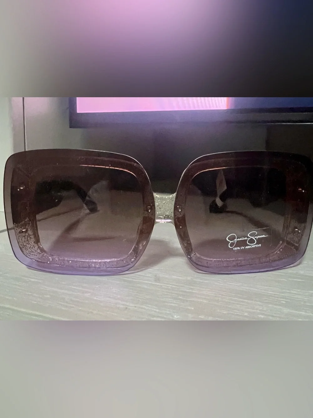 Jessica Simpson Purple Gradient Oversized Square Sunglasses